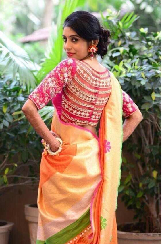 Latest Modern Maggam Work Designs On Pattu Sarees