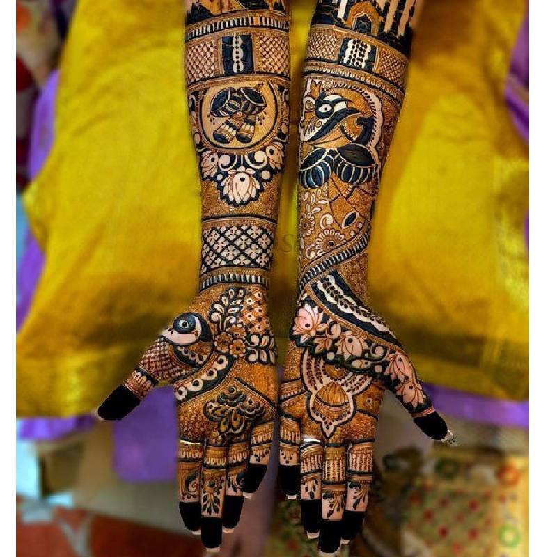 Lotus Love Full Hand Mehendi